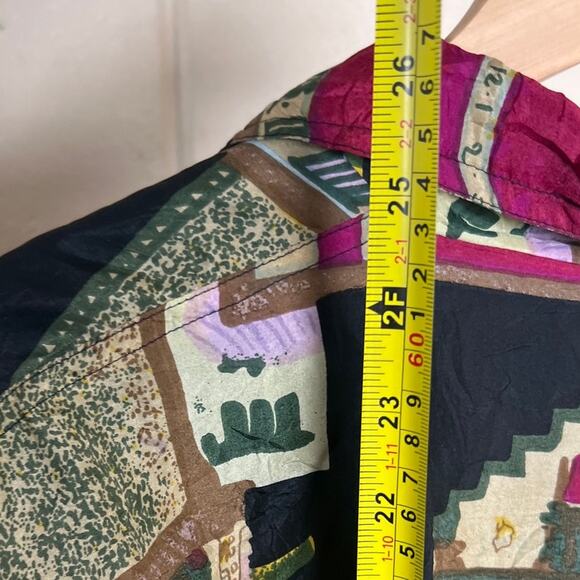 Bogari Silk Zip up Bomber Jacket AOP Colors Lightweight Small - Picture 5 of 8